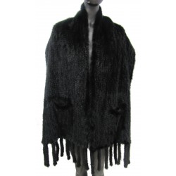 Mink fur stole with 2 pockets