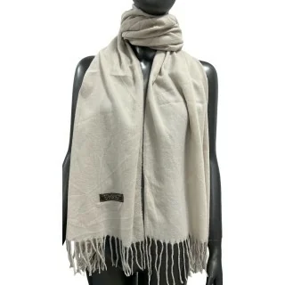 Plain scarf with fringes - Virgin wool touch