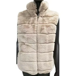 Gilet sans manches fausse fourrure