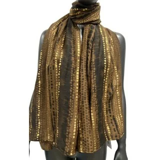 TIE DYE SCARF WITH GOLD FOIL