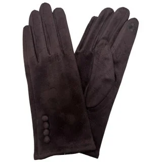 Plain gloves with tone on tone buttons